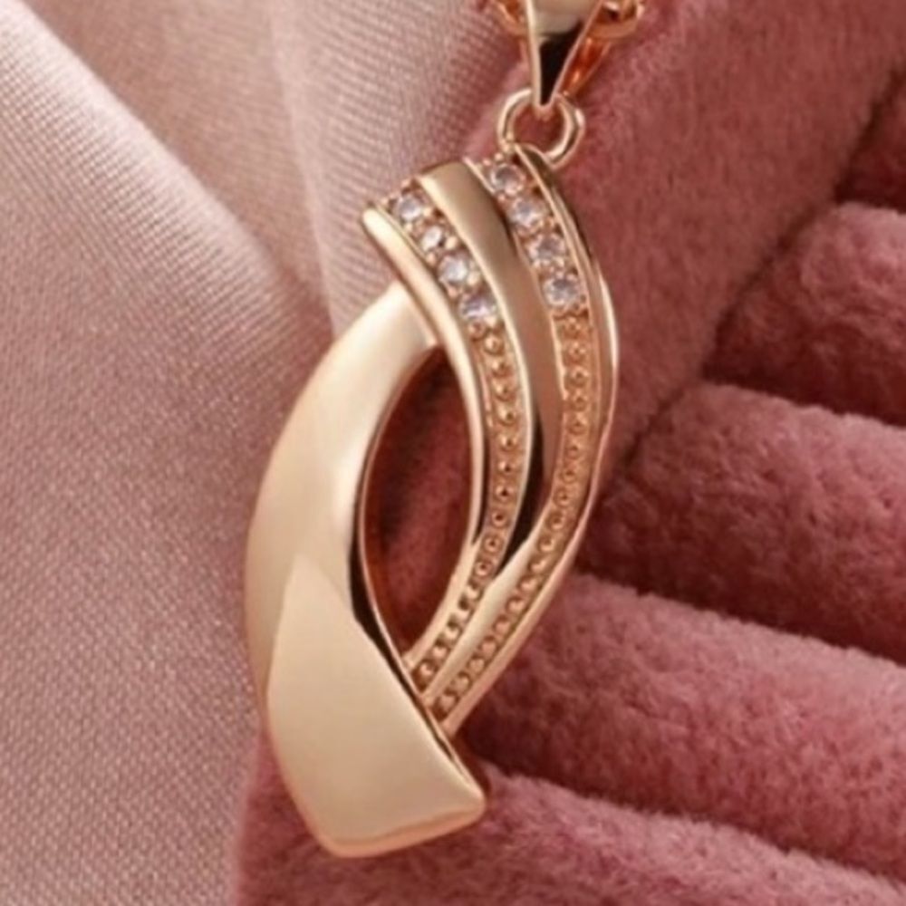 14K Rose Gold Pendant Necklace 18” STAMPED COMES GIFT BOXED - Picture 2 of 6
